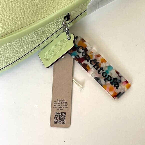Coach Ergo Bag Coachtopia Pale Lime Pebbled Leather Shoulder Bag 90s CK112 - Picture 5 of 9